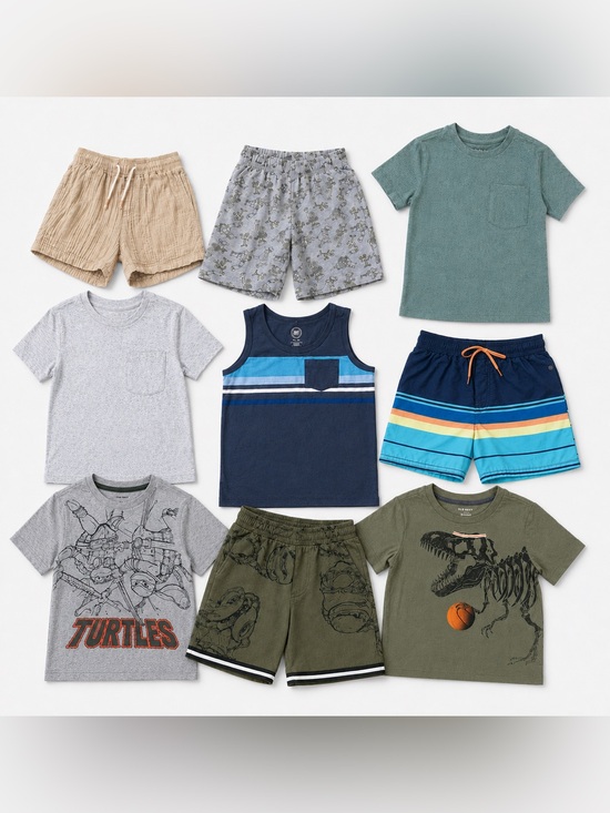 Cat & Jack Other - Boys 9-Piece Clothing Bundle Size 5 5T TMNT Toy Story Old Navy Summer